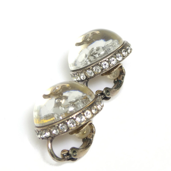 CHANEL White Logo Earrings - Picture 2 of 5